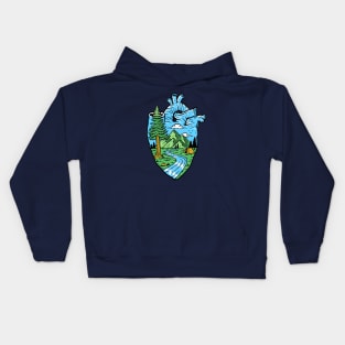 Nature in my heart illustration Kids Hoodie